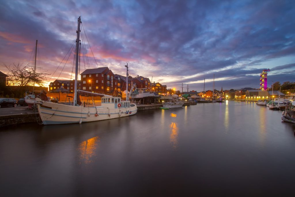 Boats in harbor