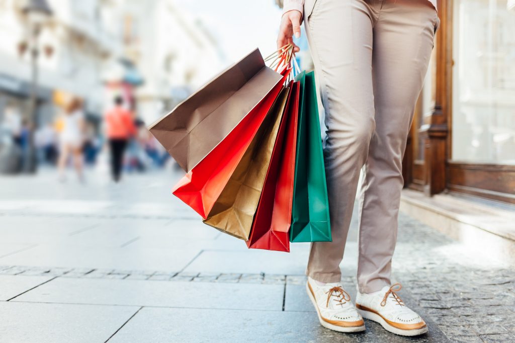 Woman holding shopping bags